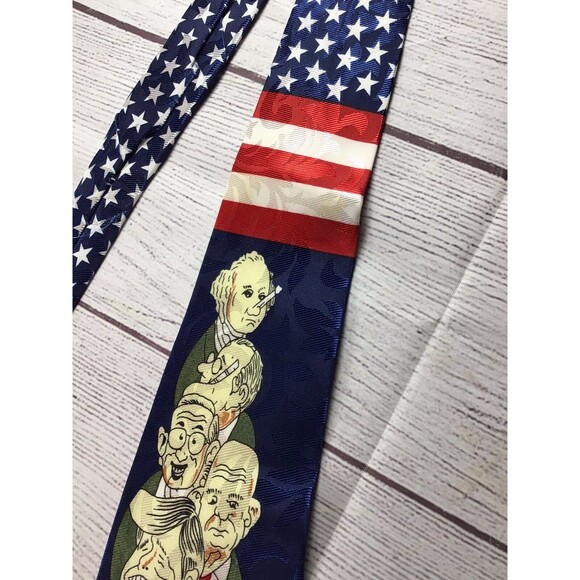 Vintage US Presidents Characture Faces Neck Tie - Picture 5 of 16